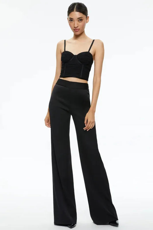 alice + olivia - Damia Ruched Bustier Top in Black Viva O Sol