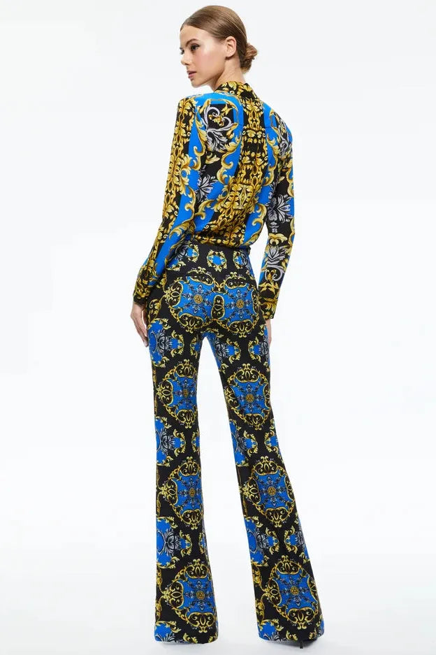 alice + olivia - Teeny Fit Flare Boot Pant in Regal Romance Viva O Sol