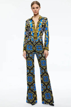alice + olivia - Teeny Fit Flare Boot Pant in Regal Romance Viva O Sol