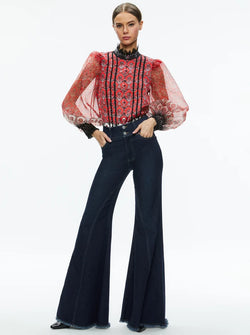 alice + olivia - Bettina Blouson Sleeve Top
