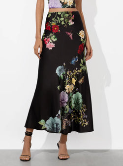 alice + olivia - Terese Ankle Length Slip Skirt in Venus Floral
