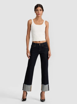 alice + olivia - Abilene Ultra Low Rise Skinny Jean in Dark Rinse