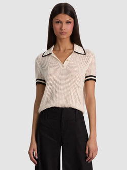 alice + olivia - Martha Pointelle Polo