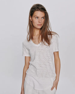 ATM - Slub Jersey Classic V-Neck Tee in White