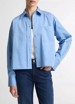 Vince. - Cropped Long Sleeve Shirt in Hydra