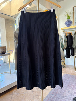 Diana Moya - Pointelle Midi Skirt in Black