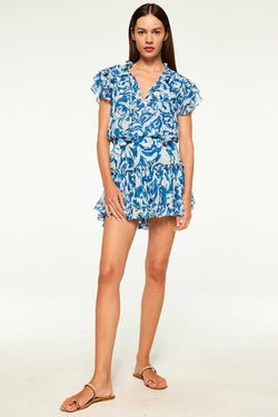 Misa Los Angeles - Marion Skirt in Blue Watercolor Mix