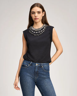 Cinq à Sept - Chunky Layered Necklace Bella Tee in Black
