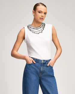 Cinq à Sept - Chunky Layered Necklace Bella Tee in White