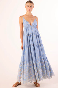 Misa Los Angeles - Louka Dress in Periwinkle Scallop