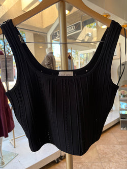 Diana Moya - Pointelle Tank Top in Black