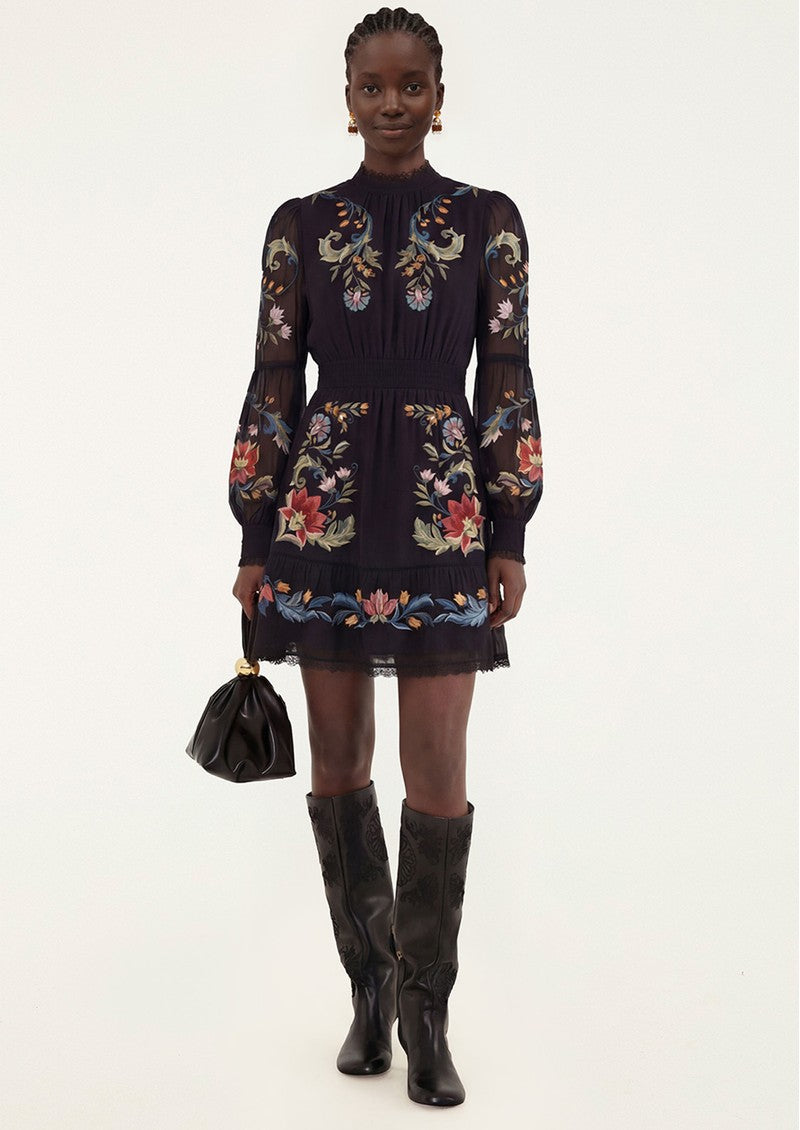 Farm Rio - Natalia Black Mini Dress