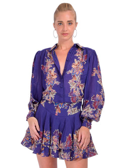 Hemant & Nandita - Mini Skirt in Midnight Blue