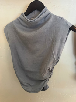 Michael Stars - Amara Mock Neck Power Shoulder Top in Crystal Blue