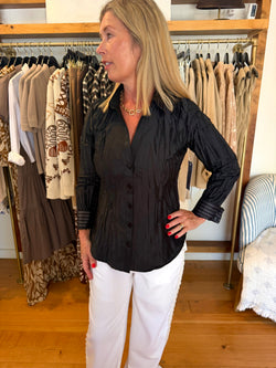 Beluva - Belden Stripe Top in Black/Charcoal