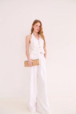 Cara Cara - Palazzo Pant in White