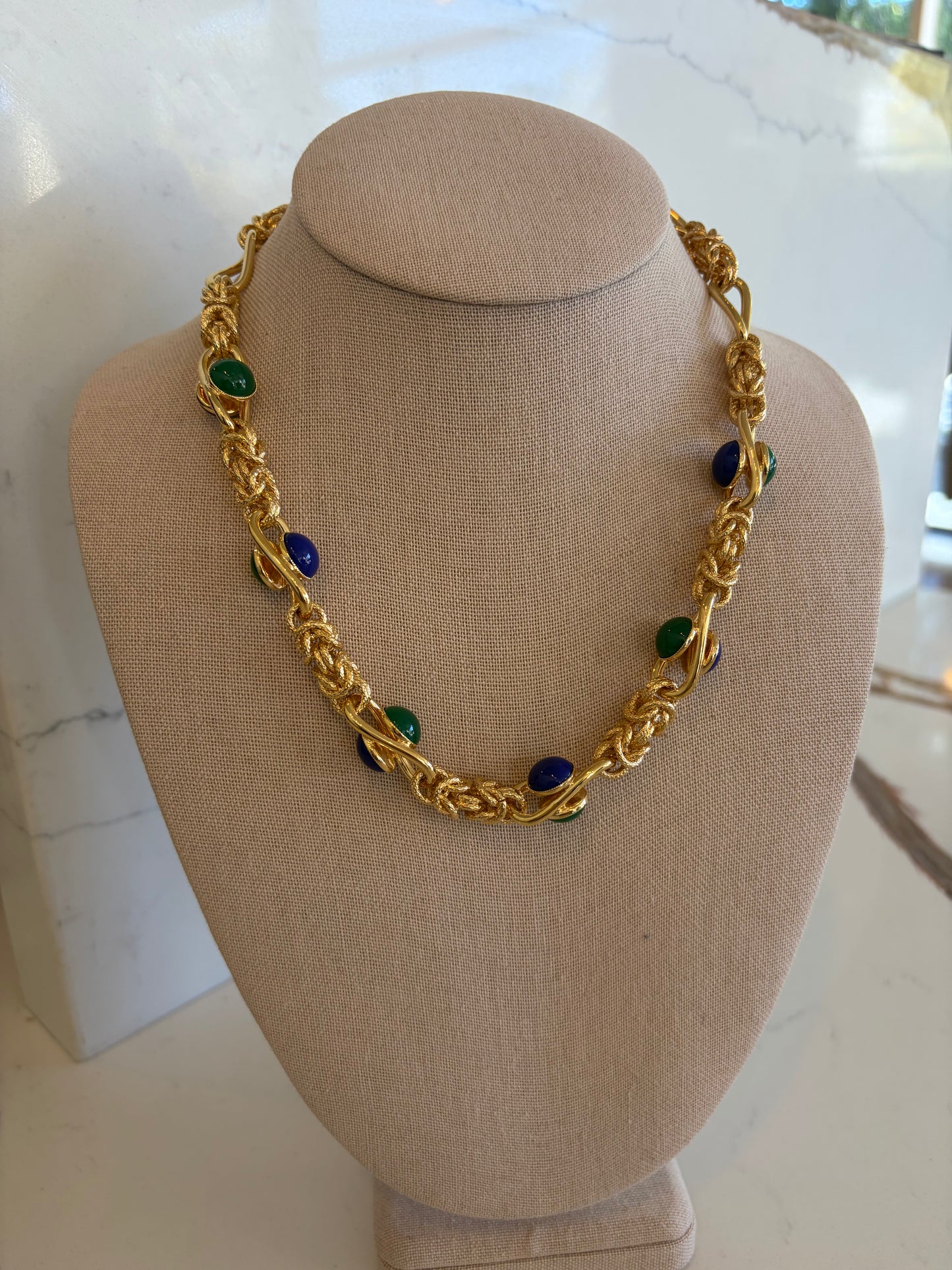 Cristina Sabatini - Lisanza Necklace with Green and Blue Agate