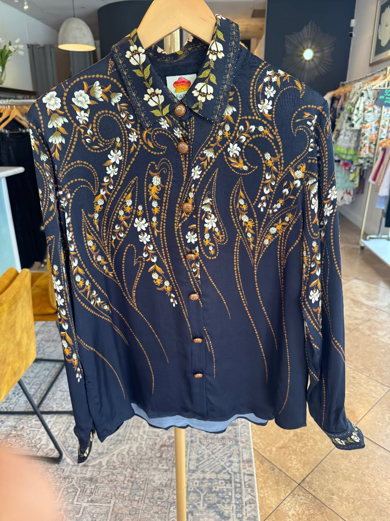 FARM Rio - Garden Silhouette Shirt in Black