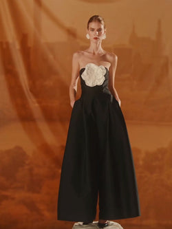 PatBo - Taffeta Bloom Jumpsuit in Black