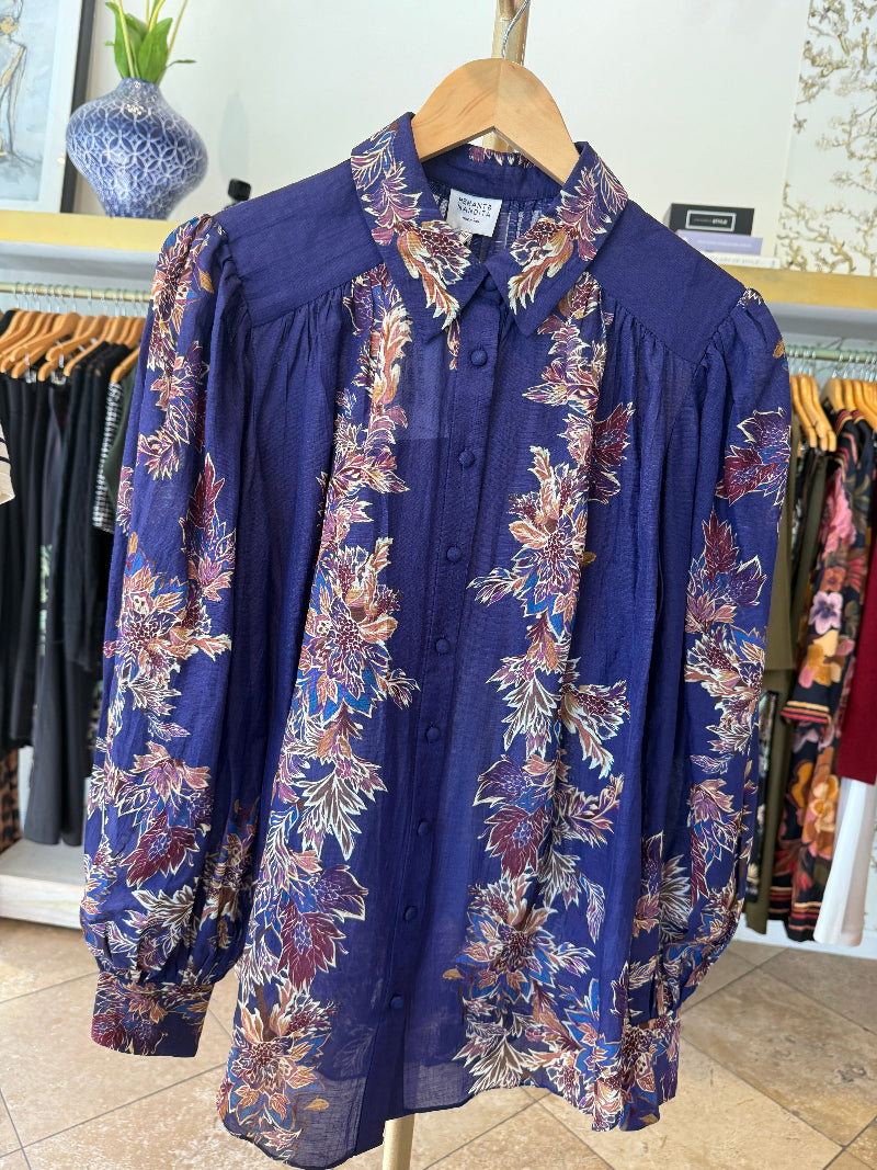 Hemant & Nandita - Boho Shirt in Midnight Blue