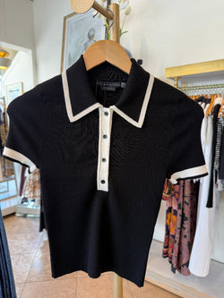 alice + olivia - Top in Black Soft White