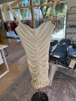 PatBo - Gavea Mesh Mini Dress in Off White