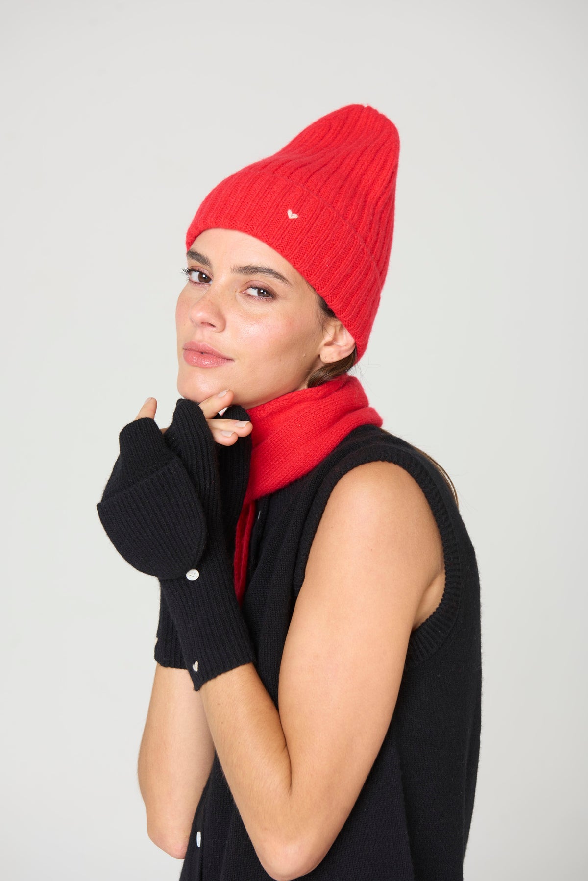 Flip-Top Mittens - Black