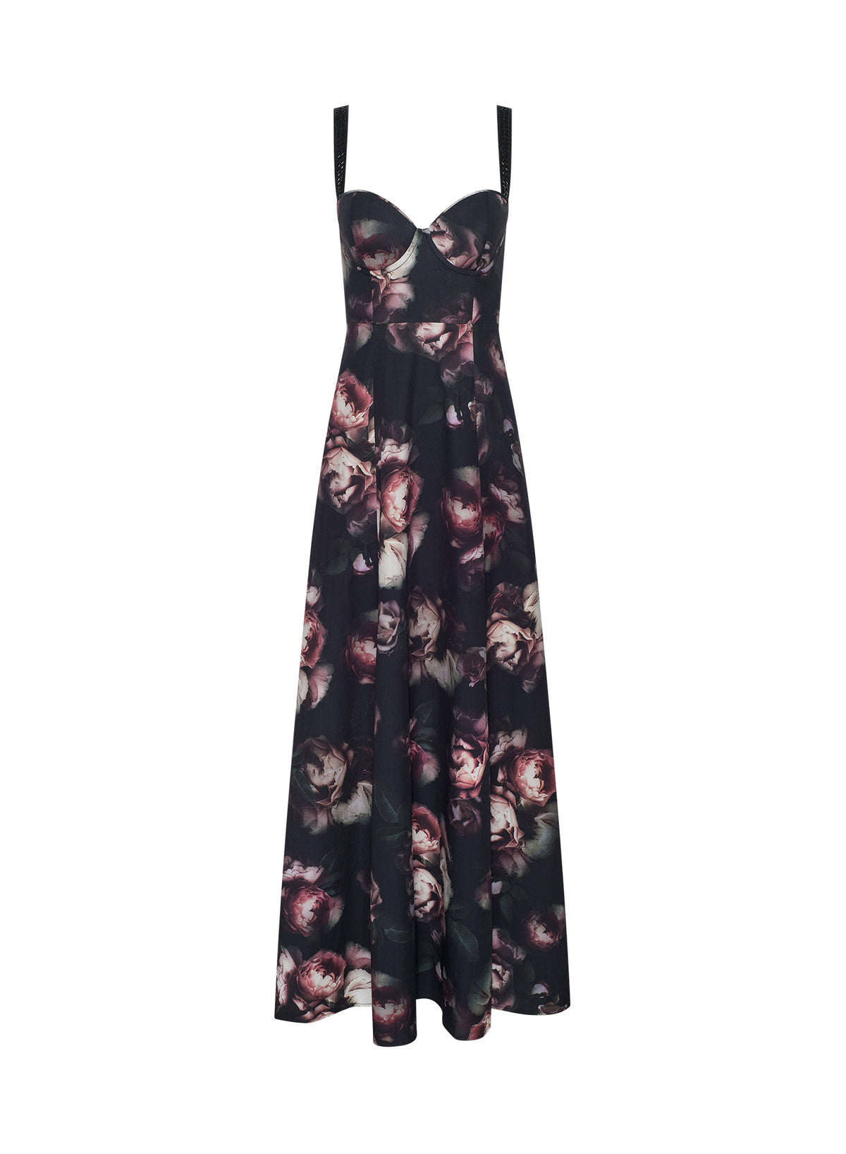 BLK/MAUVE LRG DISTRESSED ROSE