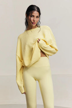 Lune - Olly Crochet Sweater in Vanilla