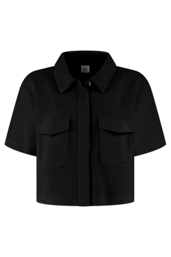 Lune - Moon Short Sleeve Blouse in Black