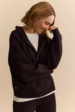 Lune - Olly Zip Up Hoodie in Espresso