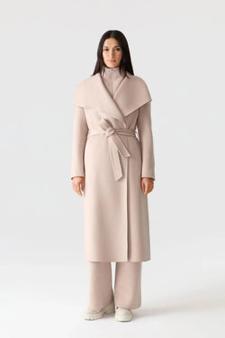 Mackage - Ladies Belted Light Wool Coat in Sepia Rose