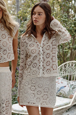 Misa Los Angeles - Fleur Top in Cotton Crochet