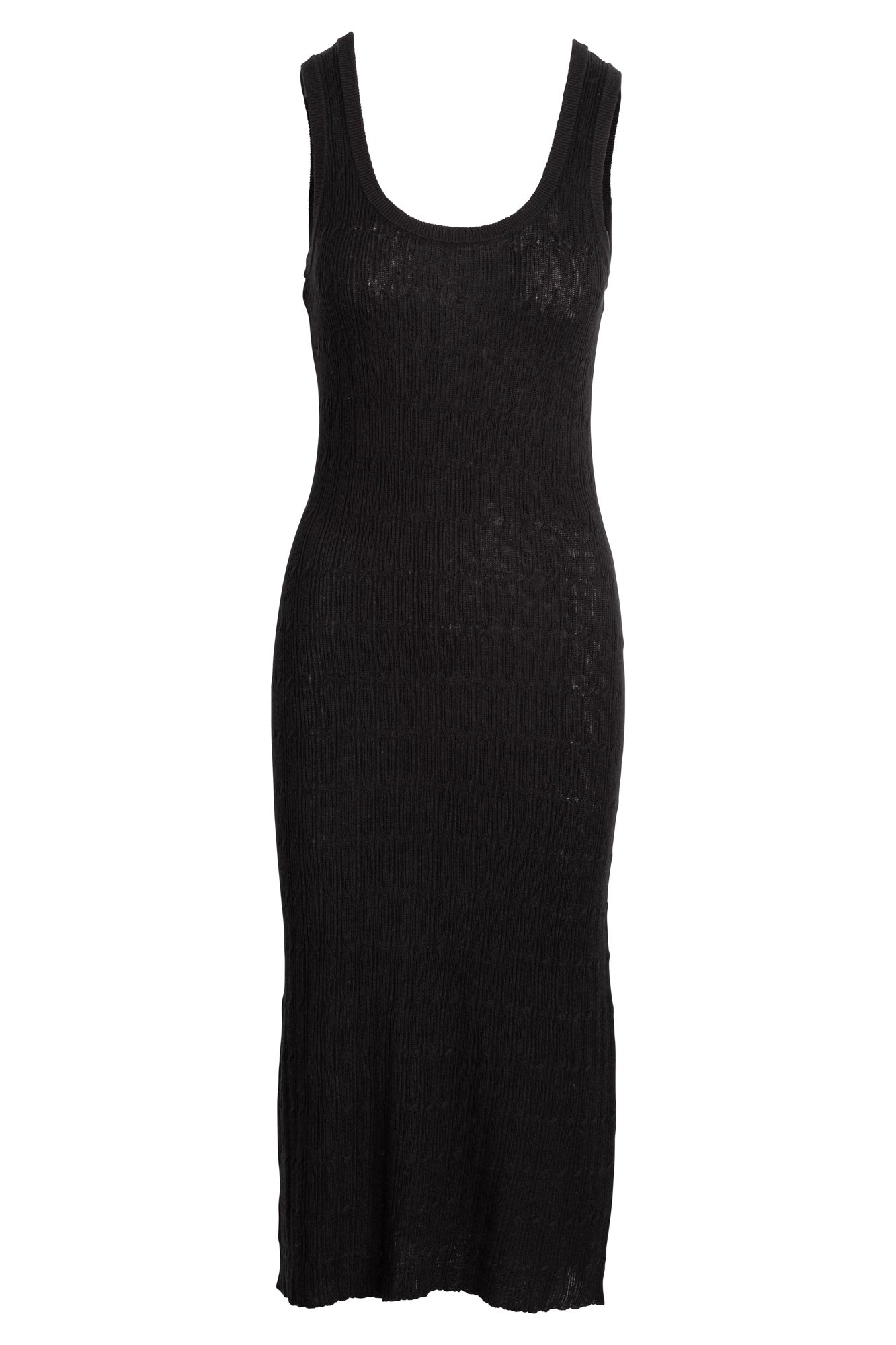 Naadam - Organic Hemp Cotton Cable Scoop Neck Dress in Black
