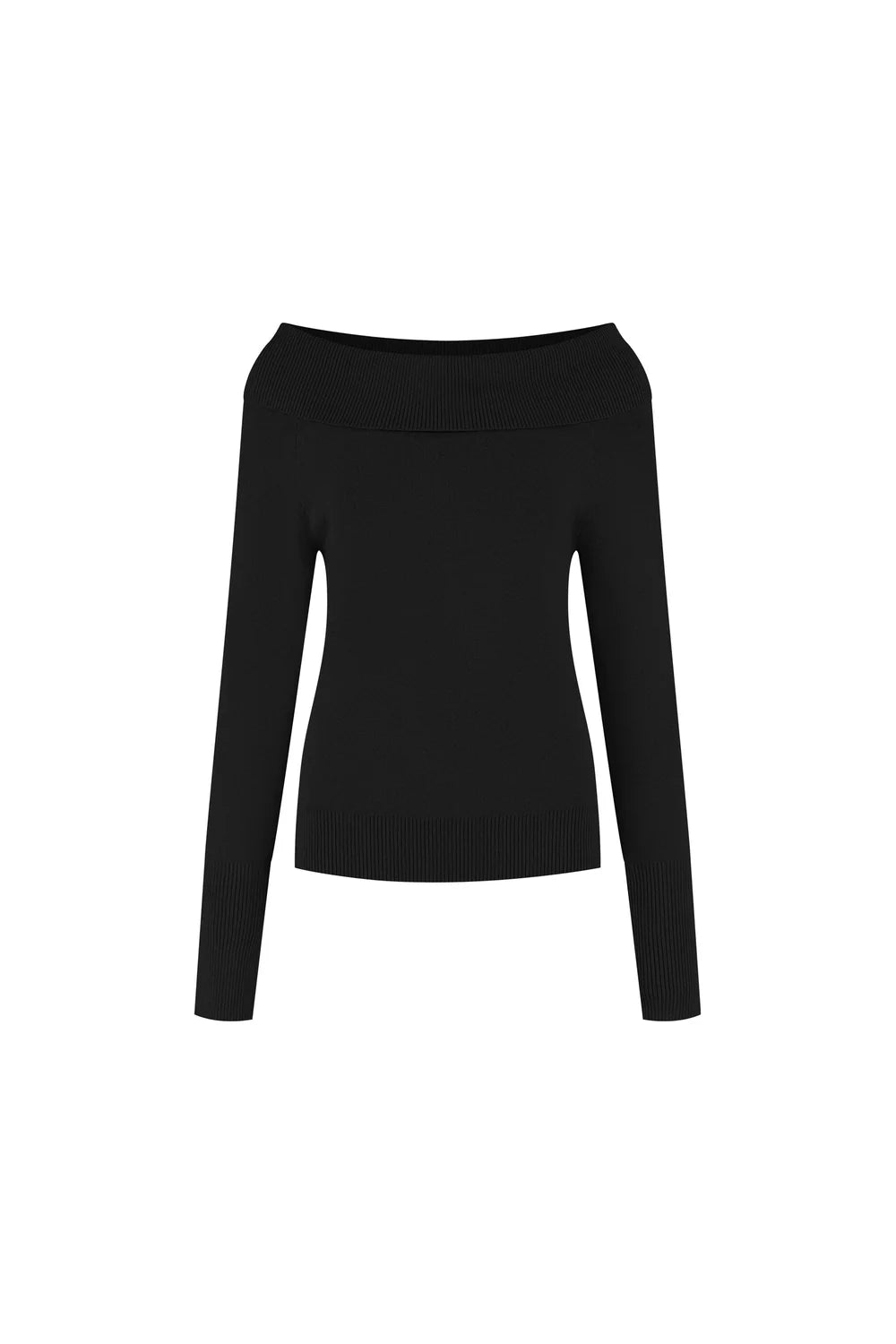 Lune Olly Off Shoulder Sweater in Black