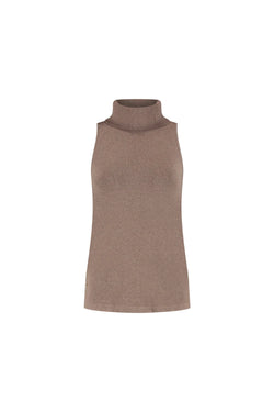 Lune Olly Sleeveless Turtleneck in Brown
