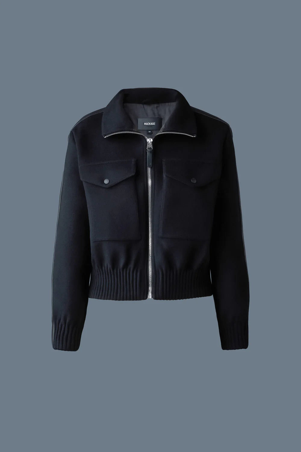 Mackage - PATTY Short Wool Jacket with Leather Detail