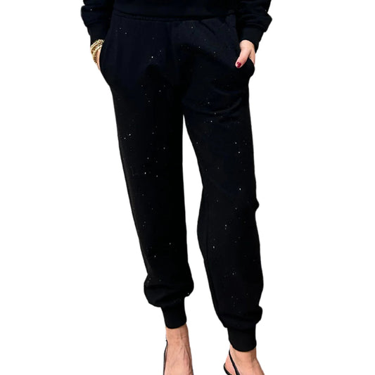 Generation Love - Ruel Compact Crystal Sweatpants in Black