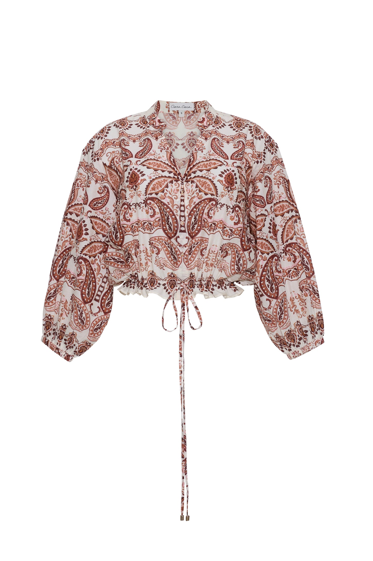 Cara Cara - Perrin Top in Palm Paisley Ivory