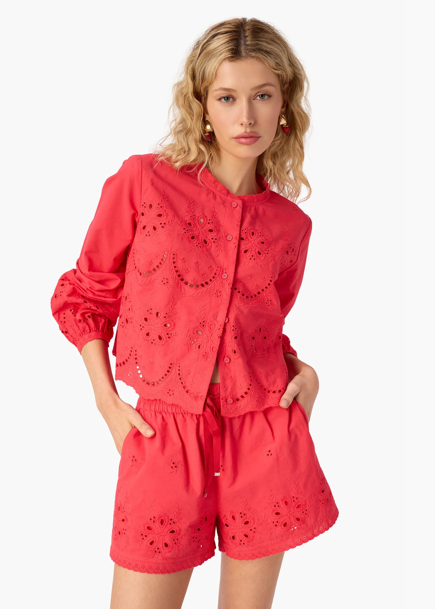 Cami NYC - Jomi Mid Rise Cotton Short in Candy Apple