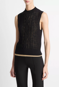 Vince. - Cable Double Layer Shell in Black