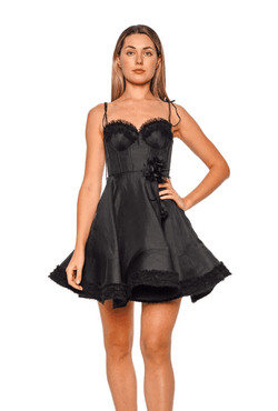 Zimmermann - Luna Ruffle Mini Dress in Black