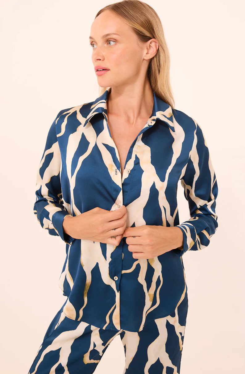 Misa Los Angeles - Celine Top in Vertical Abstract