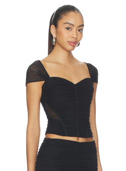 L'AGENCE - Asuka Shirred Mesh Top