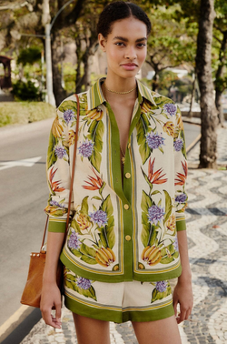 FARM Rio - Tropical Scarf Shirt in Sand