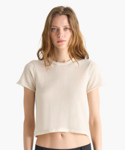 ATM - Cashmere Cropped Spring Top in Cream