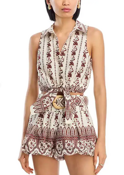 Cara Cara - Highland Top in Vining Flora Brown