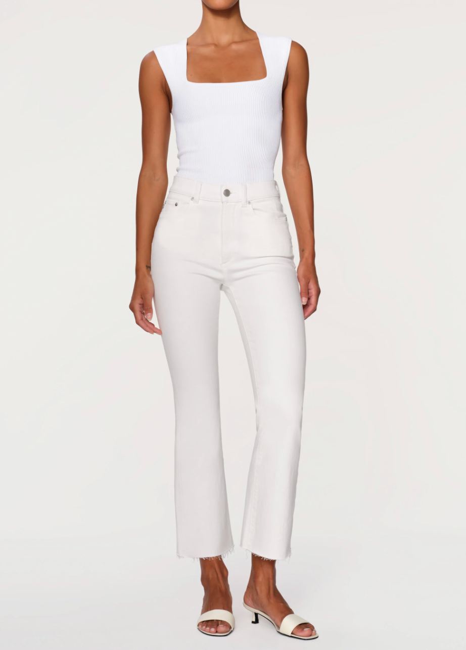 DL1961 - Bridget Boot High Rise Crop in White