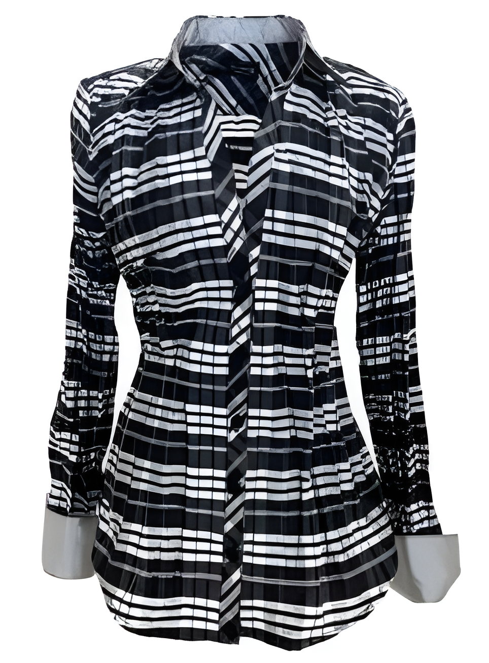 Beluva - Webster Top in Black and White Plaid