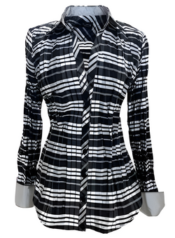 Beluva - Webster Top in Black and White Plaid